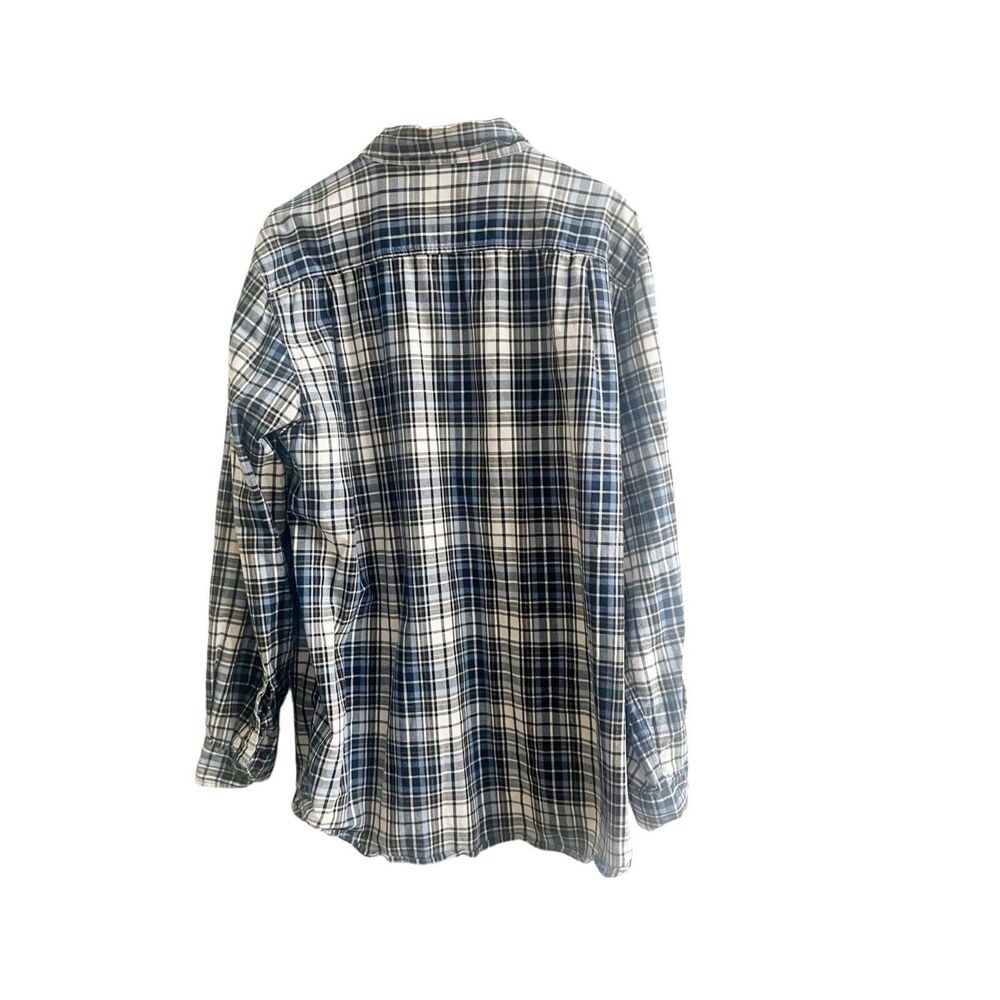 Carthartt Men’s Plaid Flannel Size XL Blue Black White Cotton Long Sleeve - Picture 2 of 11